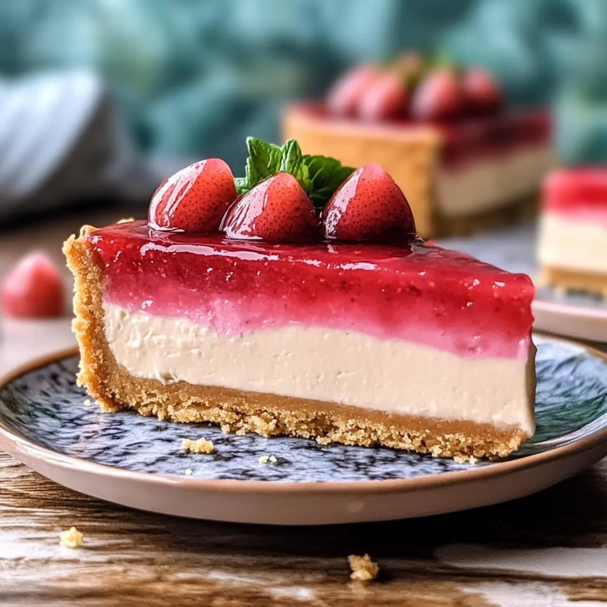 Creamy Guava Cheesecake with Fresh Compote