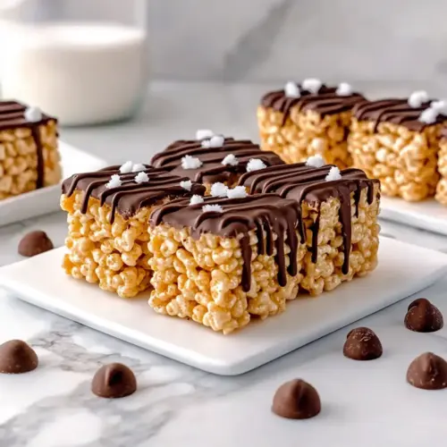 Chocolate Drizzle Rice Krispie Treats