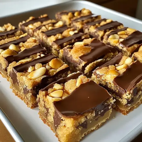 Twix Cookie Bars with Caramel and Chocolate