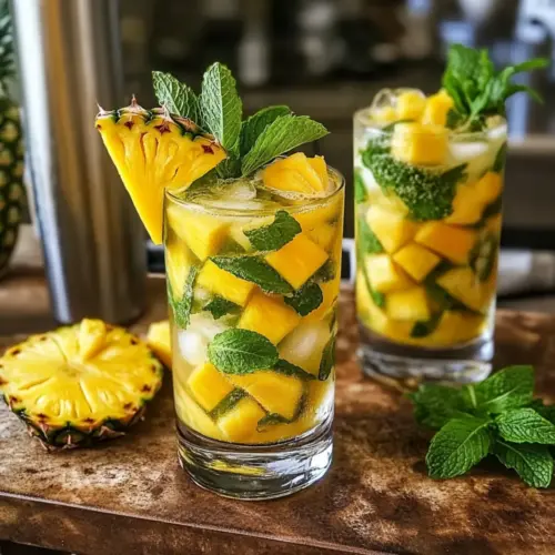 Mango Pineapple Mojito Mocktail