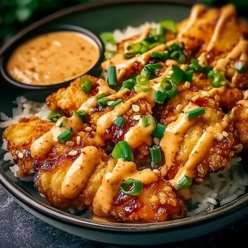 Crispy Chicken with Creamy Spicy Sauce