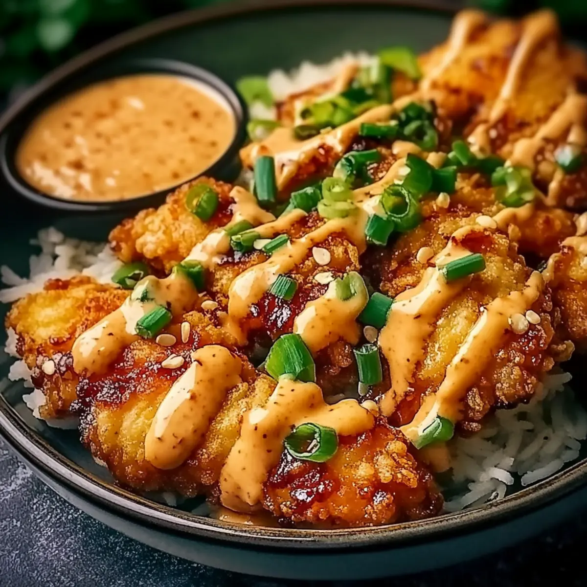 Crispy Chicken with Creamy Spicy Sauce