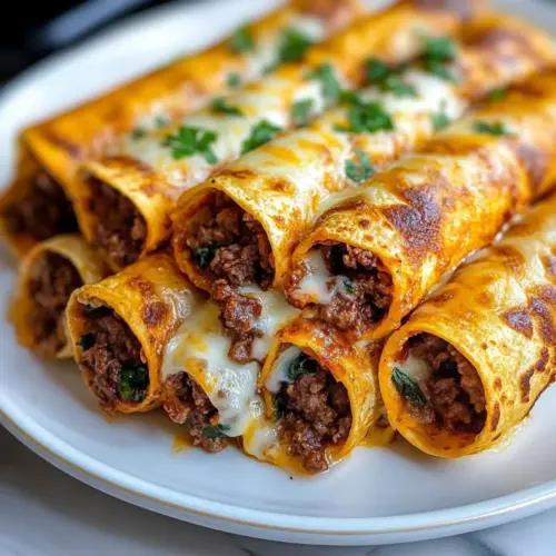 30-Minute Crispy Cheesy Beef Taquitos