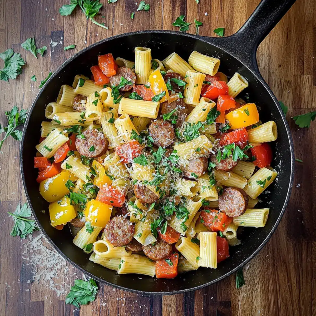 Italian Sausage and Peppers Skillet Pasta