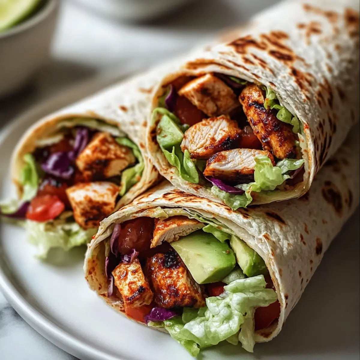 Spicy Garlic Lime Chicken Wraps