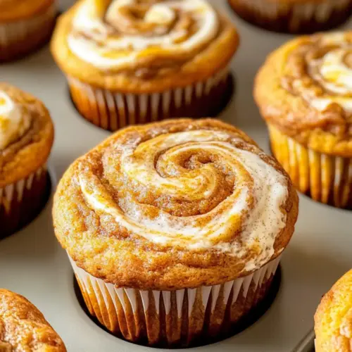 Swirled Pumpkin Cream Cheese Muffins