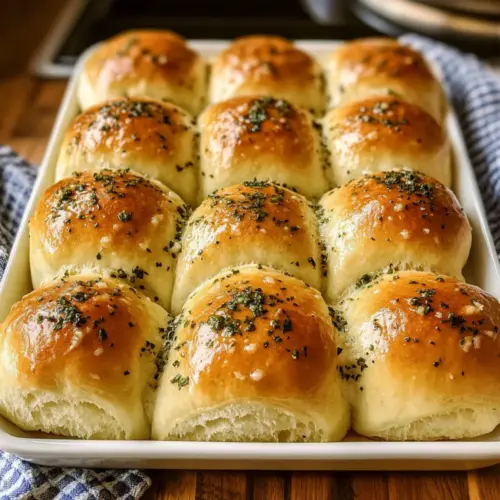Fluffy Garlic Herb Dinner Rolls