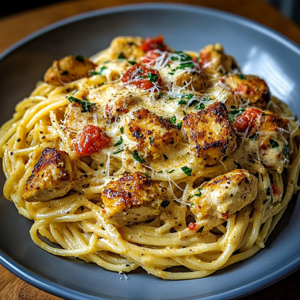 Creamy Cajun Chicken Spaghetti with Garlic
