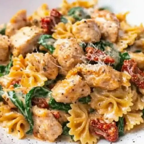 Creamy Tuscan Chicken Bowtie Pasta