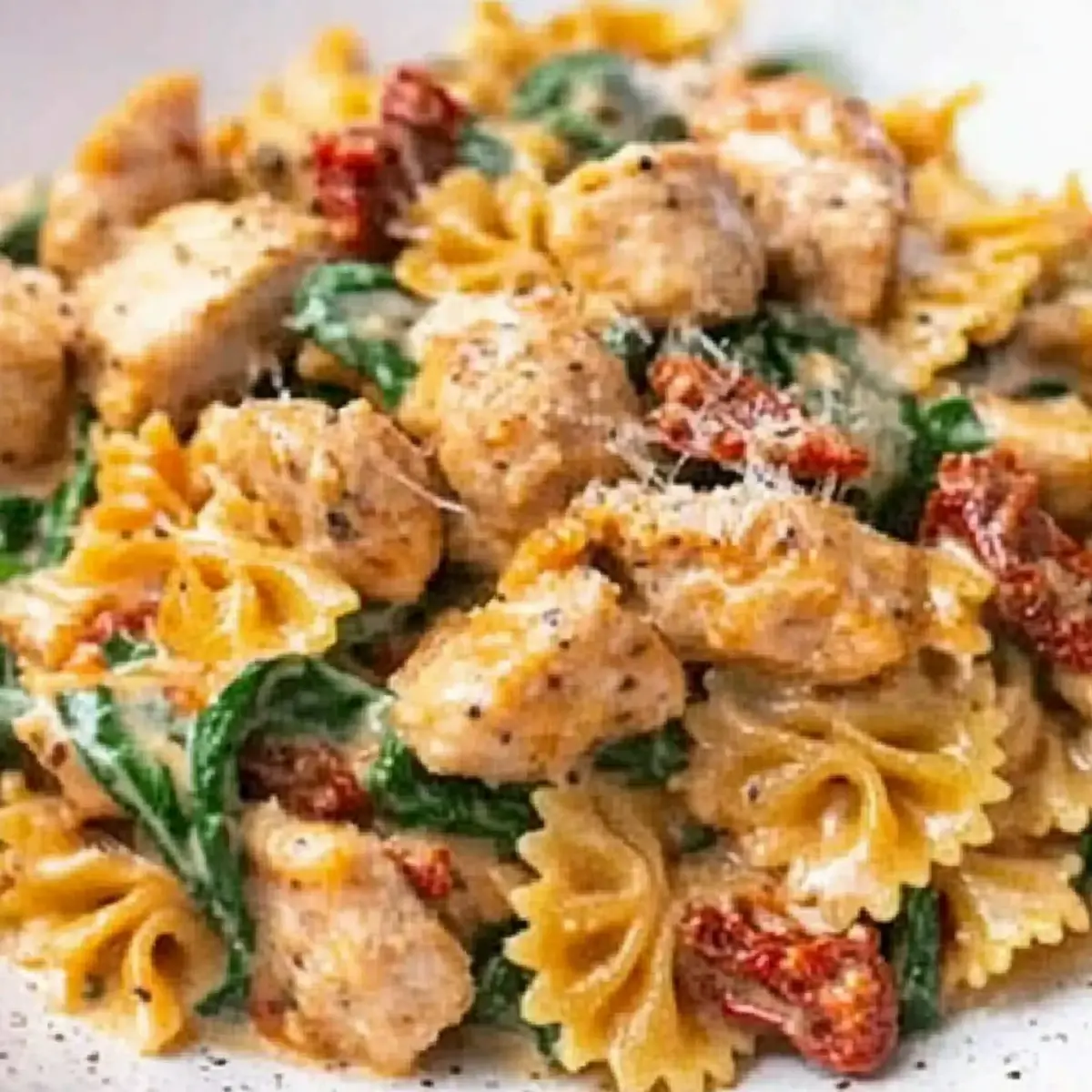 Creamy Tuscan Chicken Bowtie Pasta