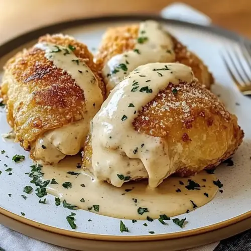 Chicken Pillows with Creamy Parmesan Sauce