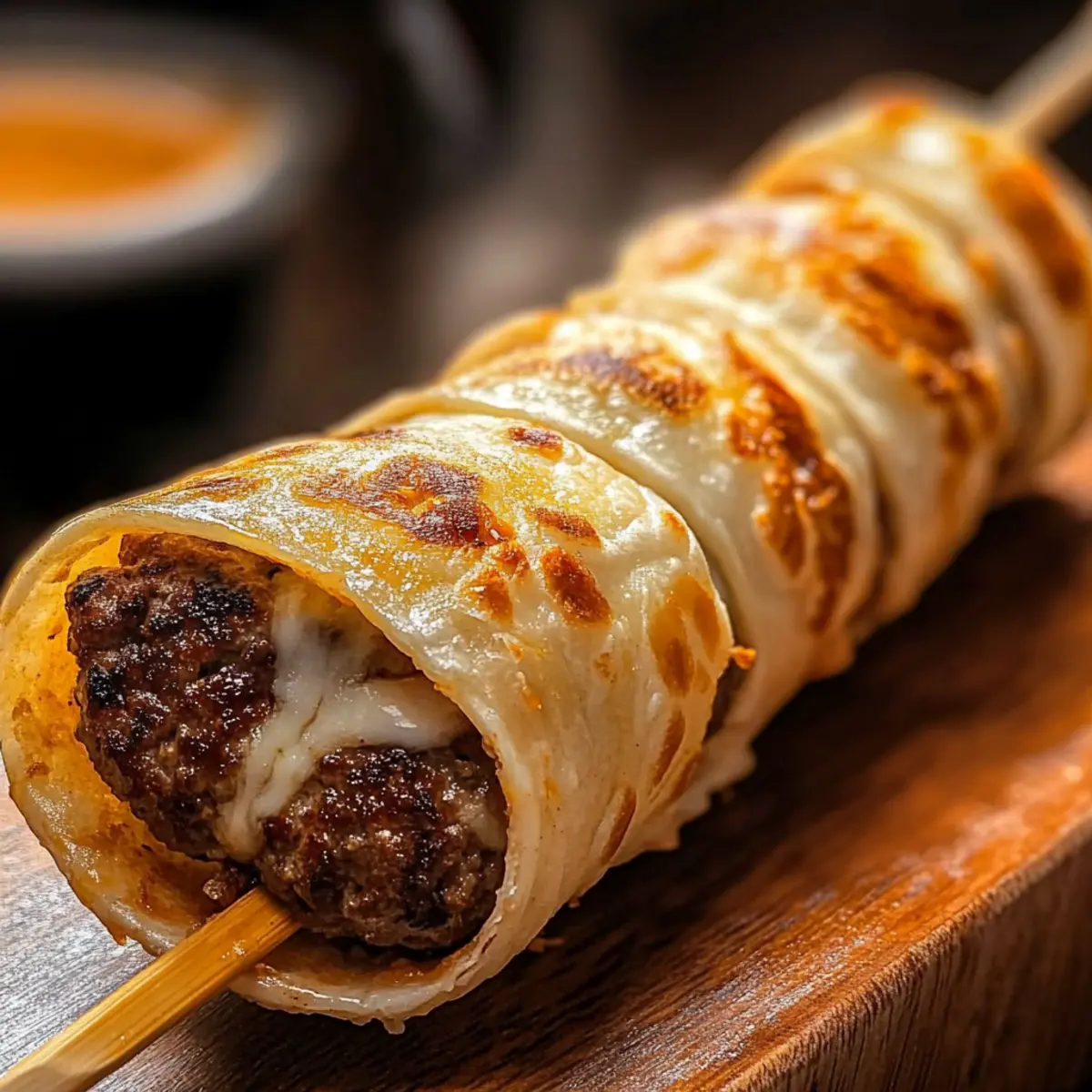 Crispy Pinwheel Smash Burger Skewers