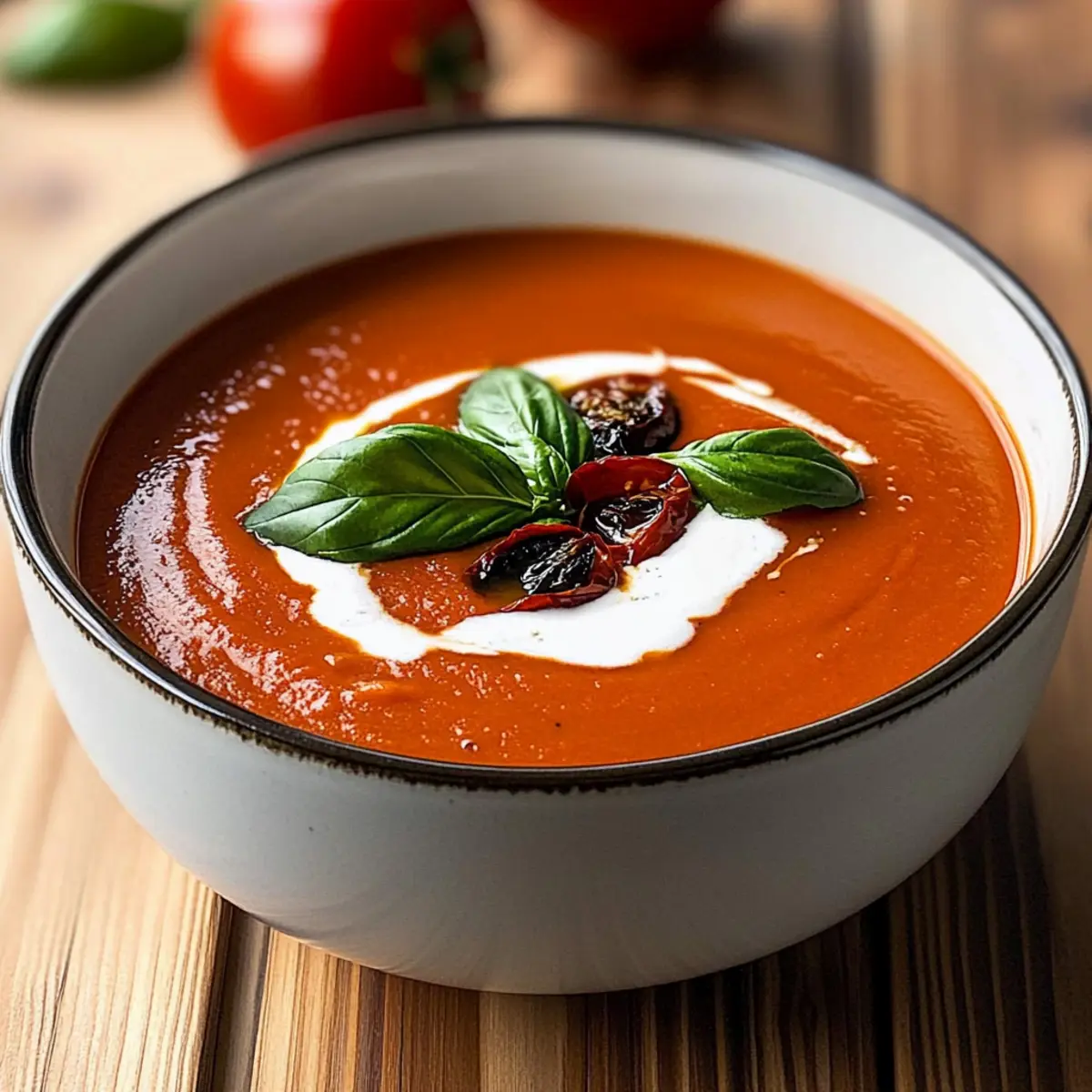 Chilled Roasted Tomato Basil Soup