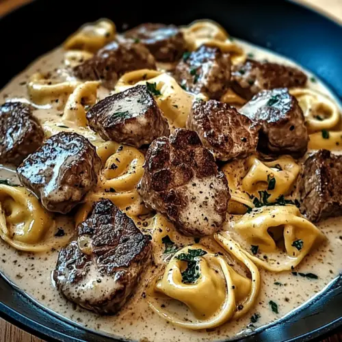 Cracked Garlic Steak Tortellini in Creamhouse Sauce Bliss