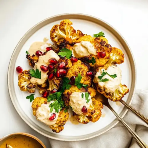 Roasted Cauliflower With Tahini Sauce