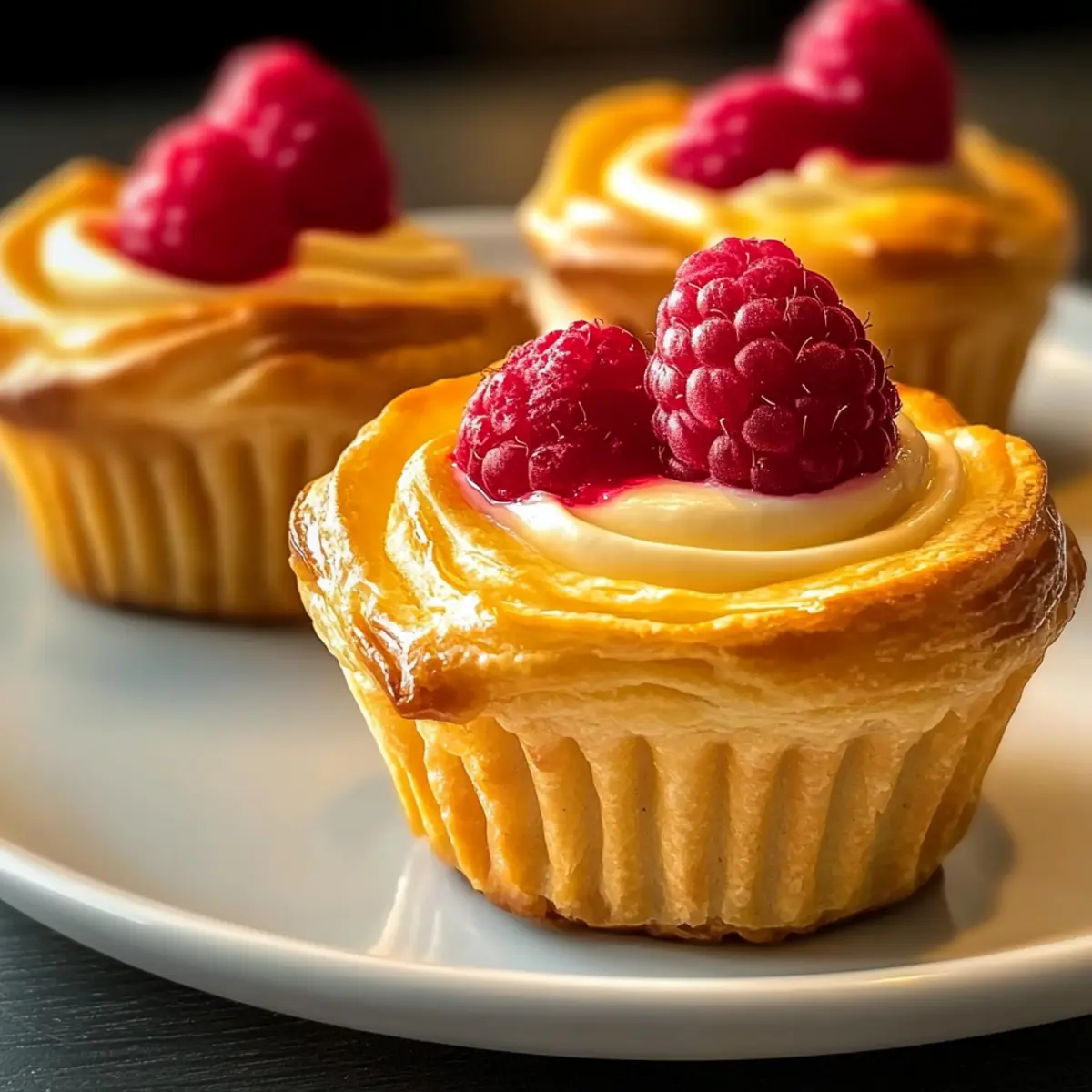 Cream Cheese Raspberry Puff Pastry Muffins
