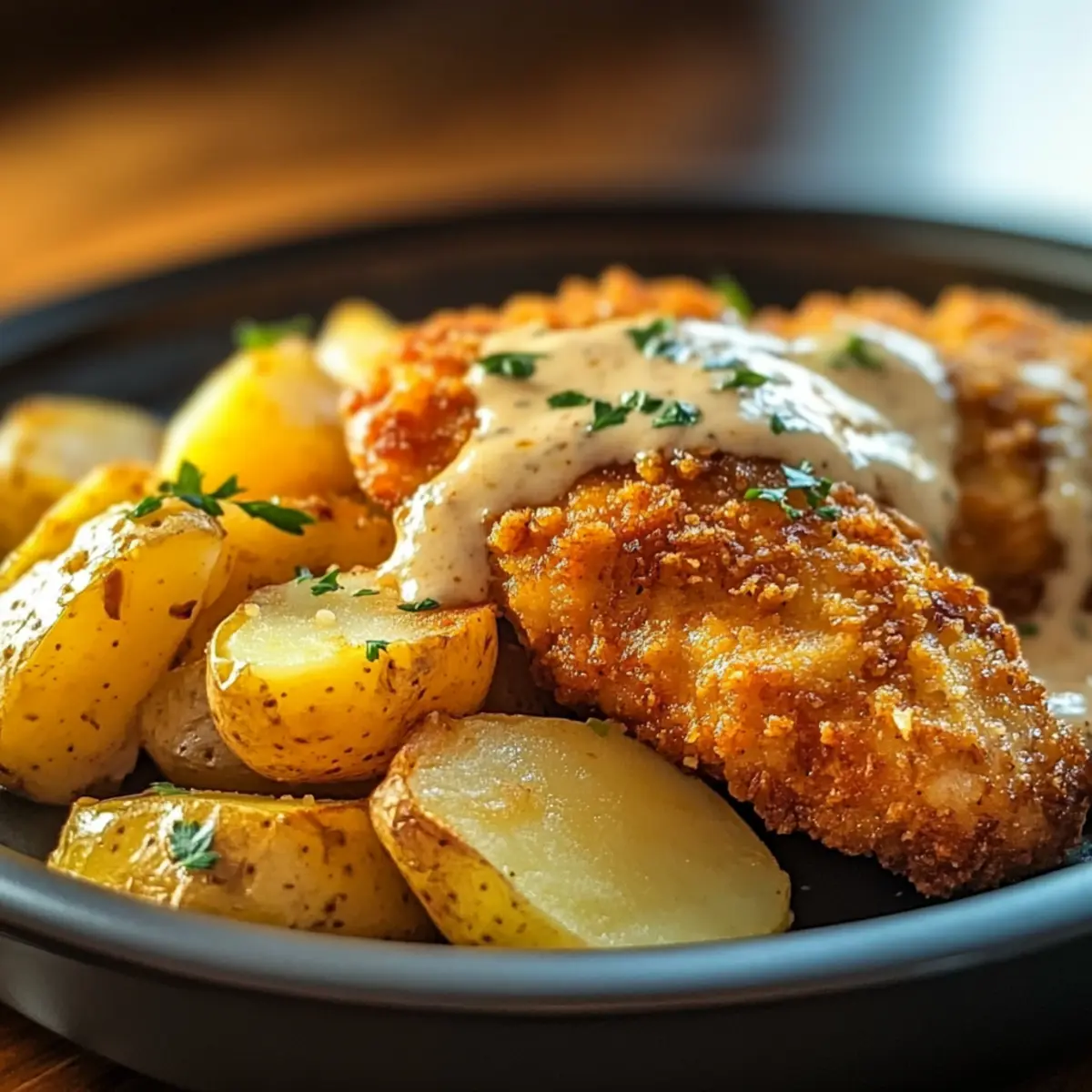 Crispy Garlic Parmesan Chicken and Potatoes