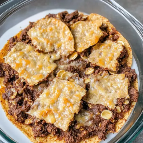 4-ingredients cheesy beef quesadilla bake