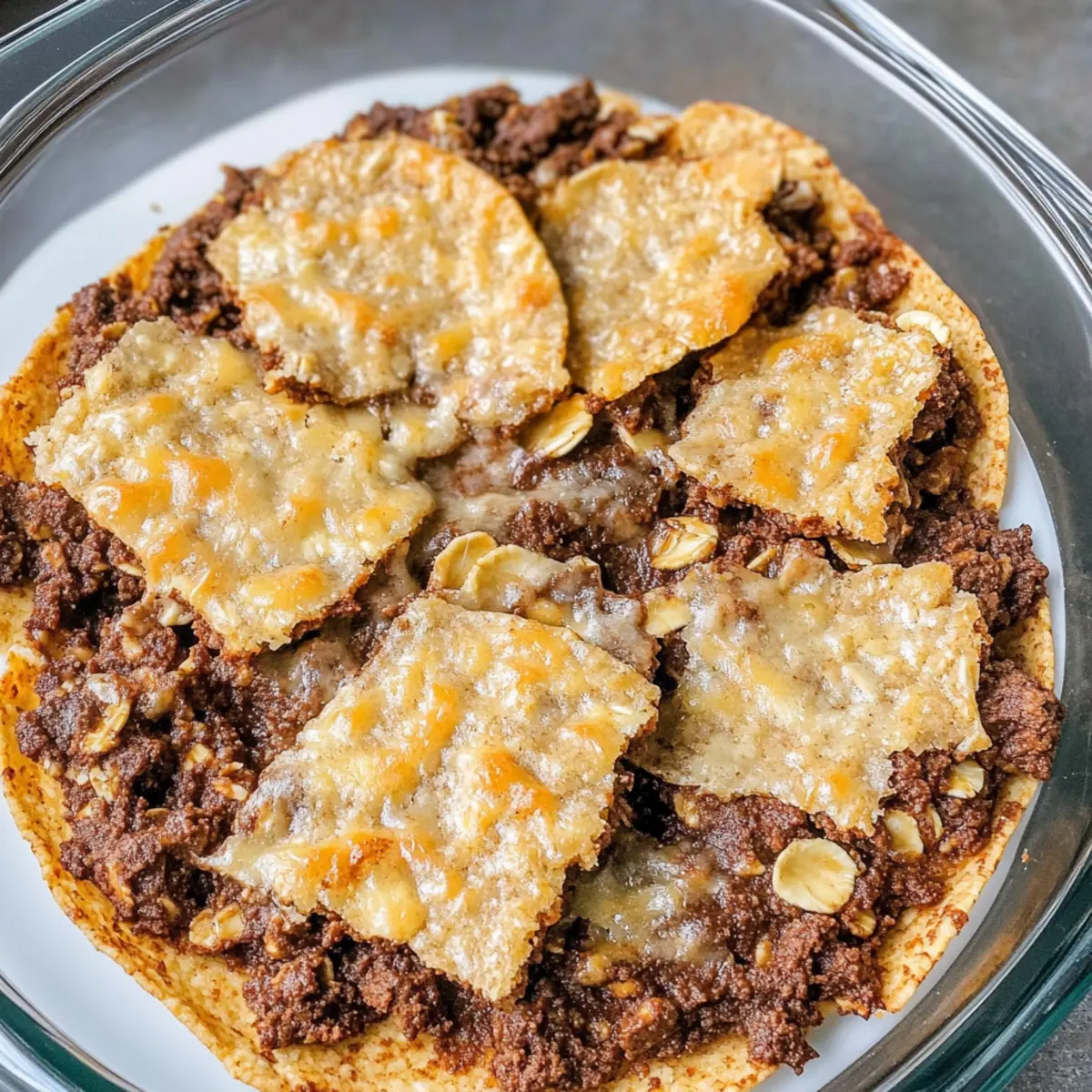 4-ingredients cheesy beef quesadilla bake
