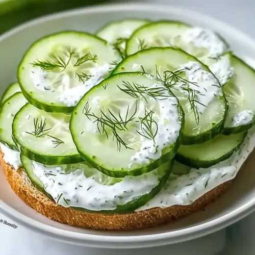 Sliced Cucumber Sandwiches with Fresh Dill