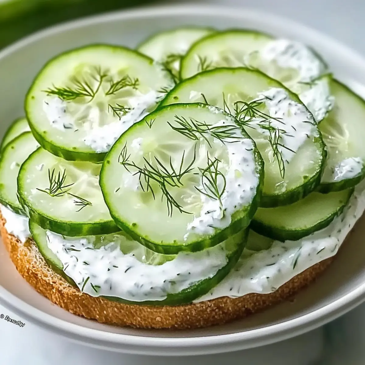 Sliced Cucumber Sandwiches with Fresh Dill