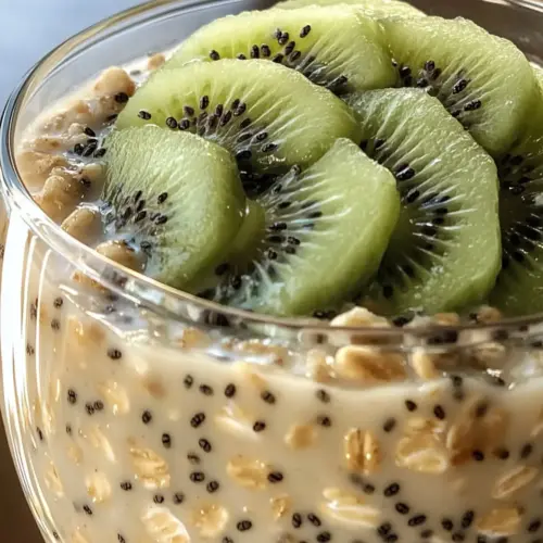 Overnight Oats with Kiwi and Chia Seeds