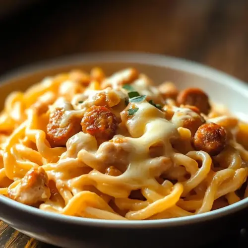 Cheesy Chicken and Sausage Pasta