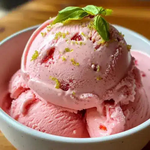 Roasted Strawberry Basil Ice Cream with a Lime Twist