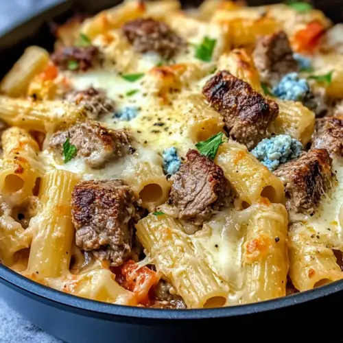 Steak & Blue Cheese Rigatoni Bake