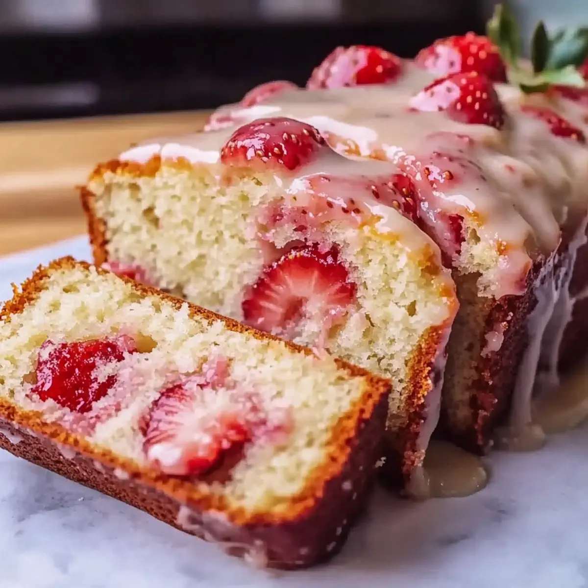 Glazed Strawberry Bread