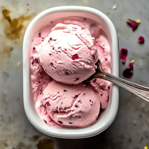 Creamy Homemade Rose Ice Cream