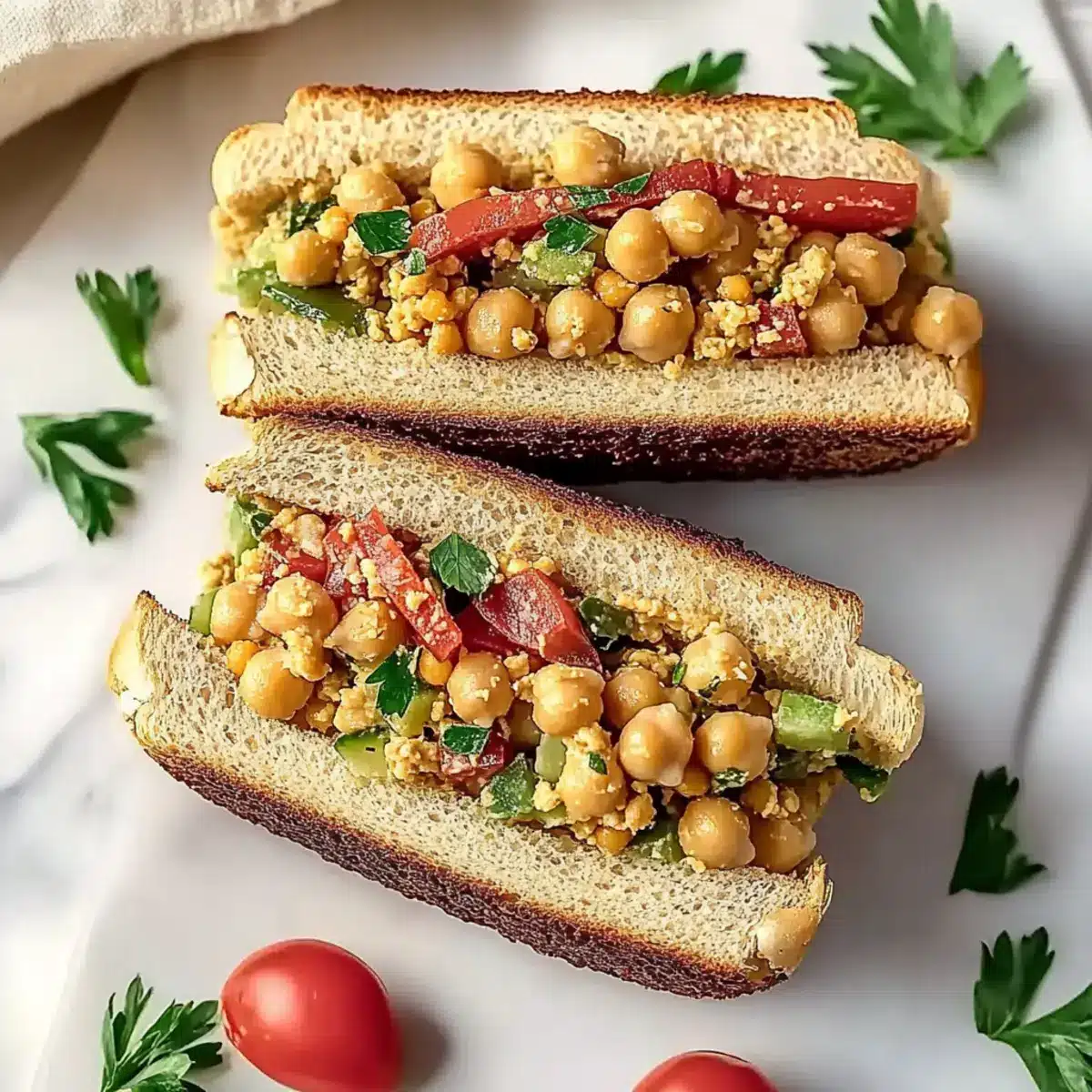Mediterranean Chickpea Salad Sandwich