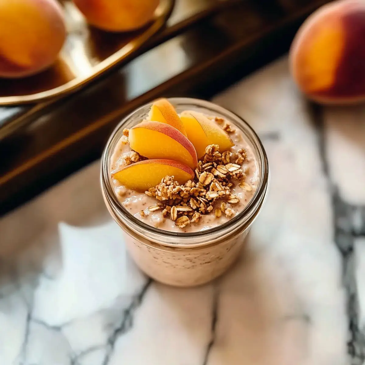 Peach Cobbler Overnight Oats