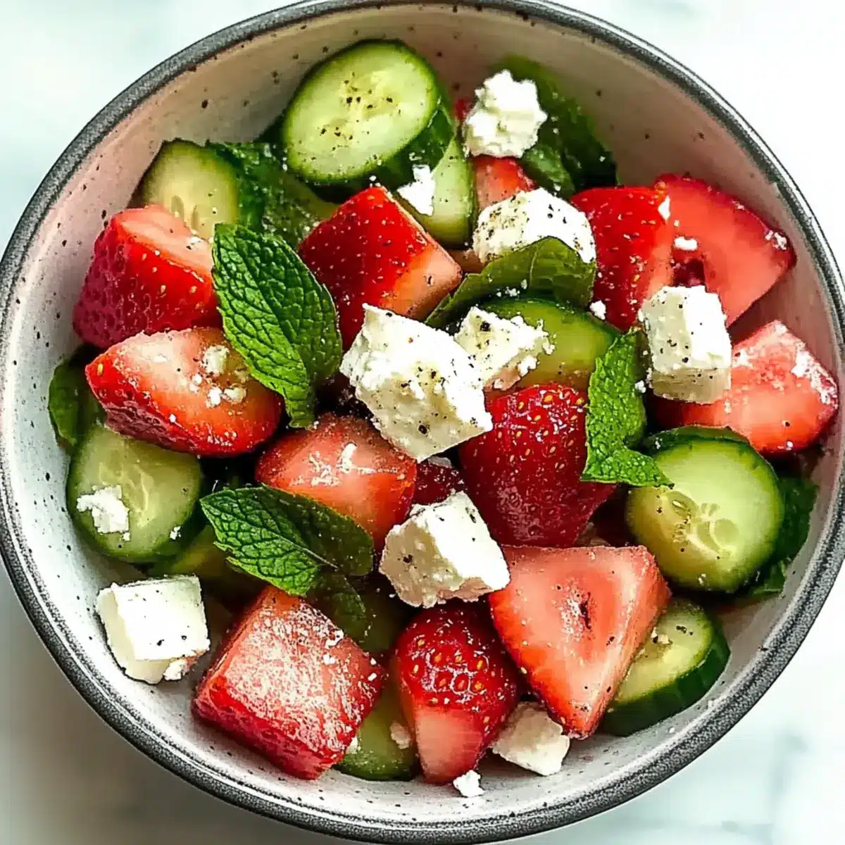 Strawberry, Watermelon, Feta & Mint Cucumber Salad