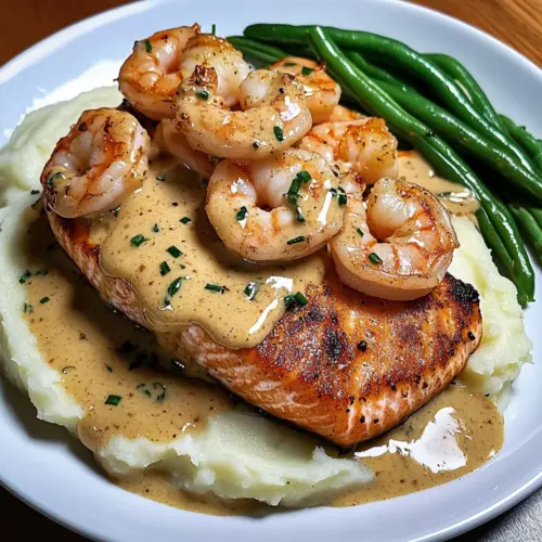Cajun Shrimp and Salmon with Garlic Cream Sauce