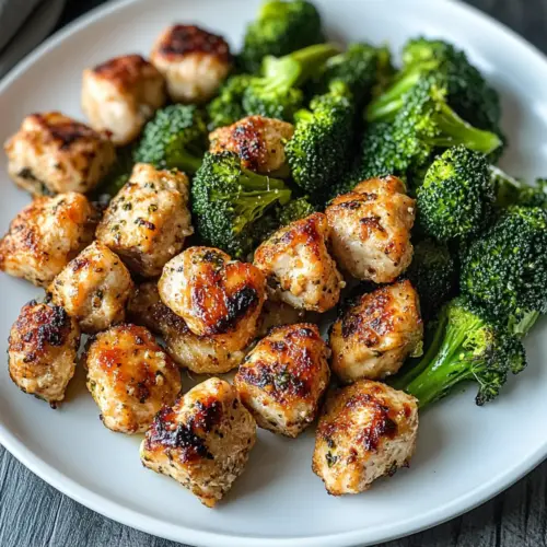 Air Fryer Chicken Bites and Broccoli