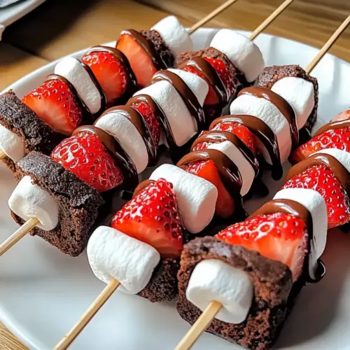 Sweet Strawberry Brownie Kabobs