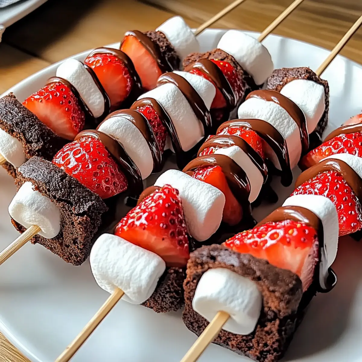 Sweet Strawberry Brownie Kabobs