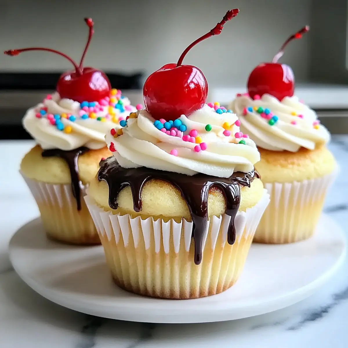 Banana Split Cupcakes