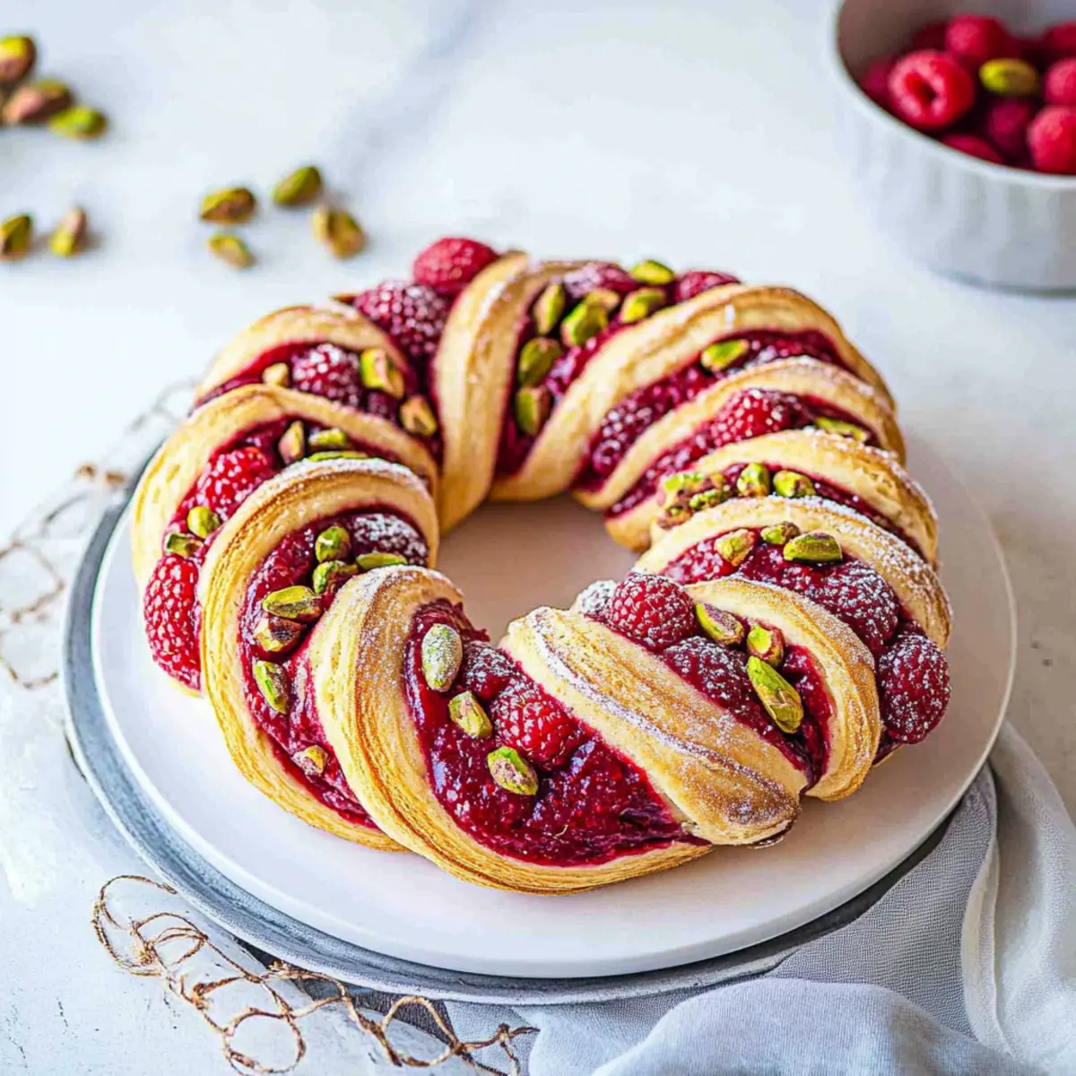 Raspberry and Pistachio Wreath Recipe