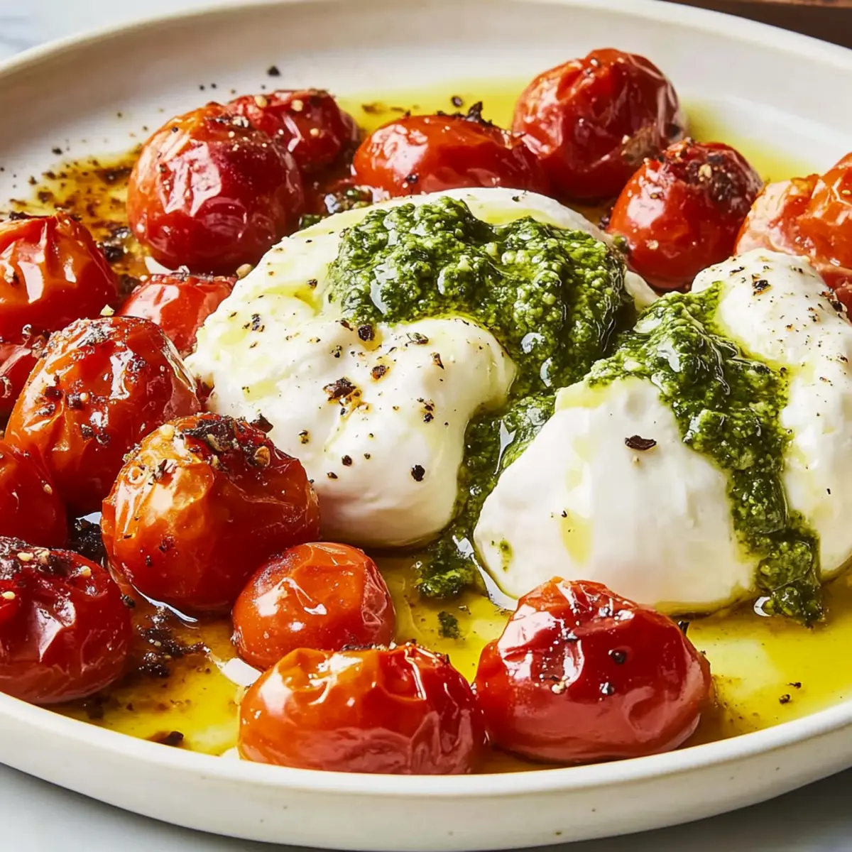 Pesto-Stuffed Burrata Bombs