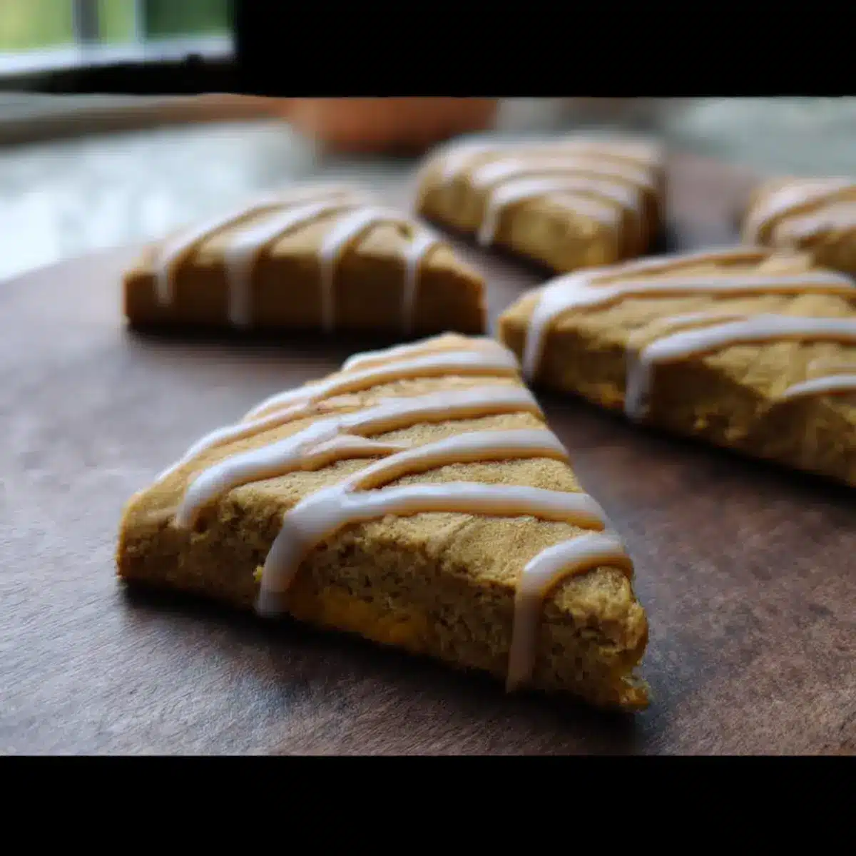 Fresh Milled Pumpkin Scones with Spiced Pumpkin Drizzle