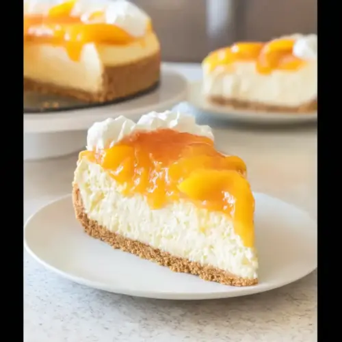 No Bake Peach Cheesecake