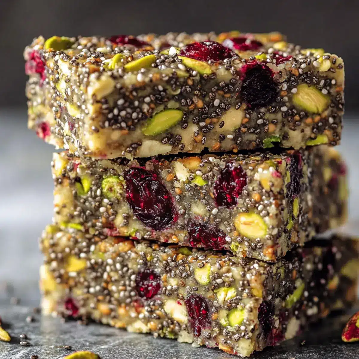 Pistachio Cranberry Chia Bars