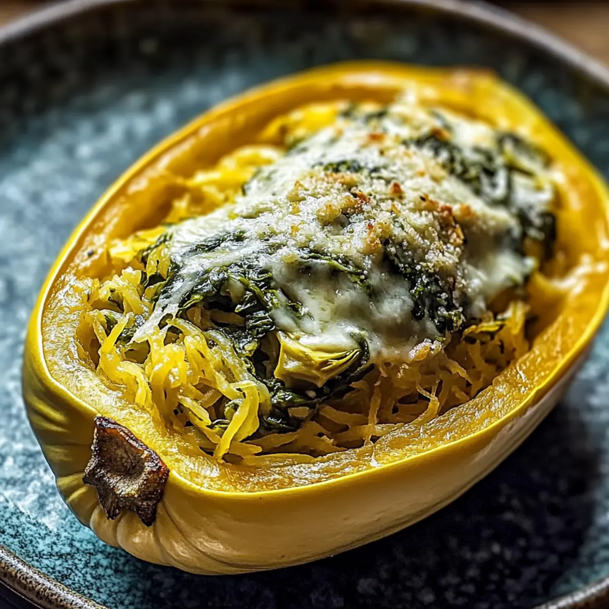 Spinach and Artichoke Stuffed Spaghetti Squash